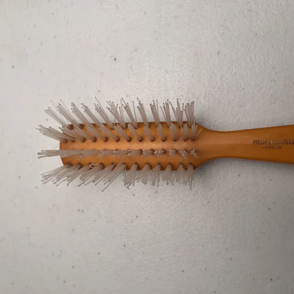 Vintage Mohawk Hair Brush Professional Nylon Bristles Made In USA Yellow